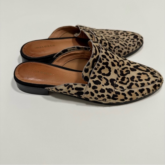 Halogen Leopard Print Genuine Calf Hair Mules Size 8M - Picture 3 of 6